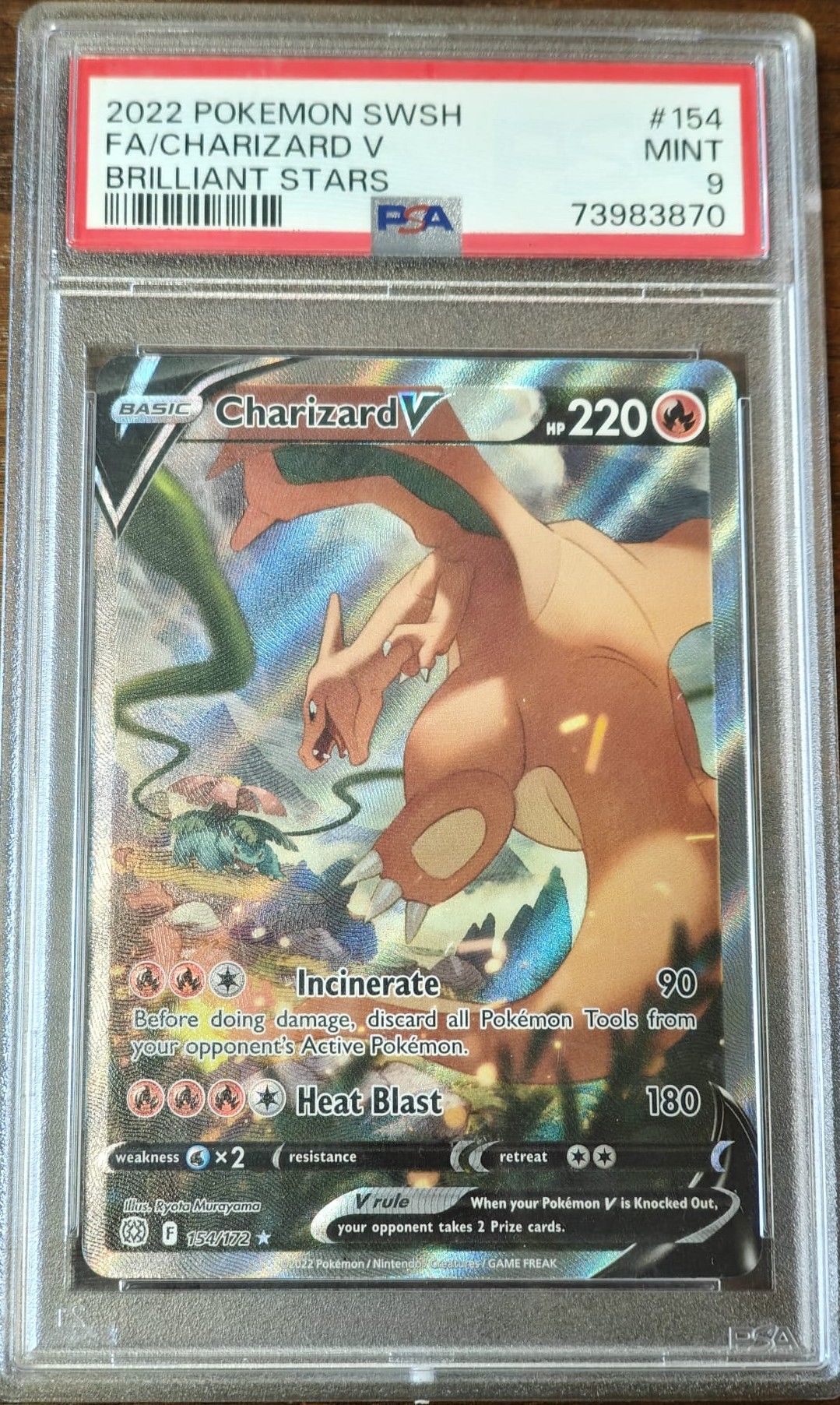 2022 POKEMON SWSH FA/CHARIZARD V BRILLIANT STARS PSA 9