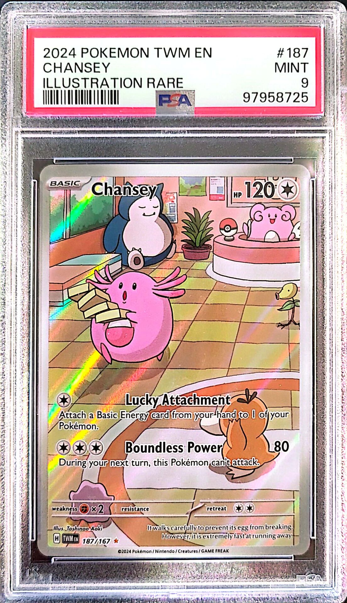 2024 Pokémon TWM EN - Chansey (#187) - Illustration Rare - PSA 9 Mint