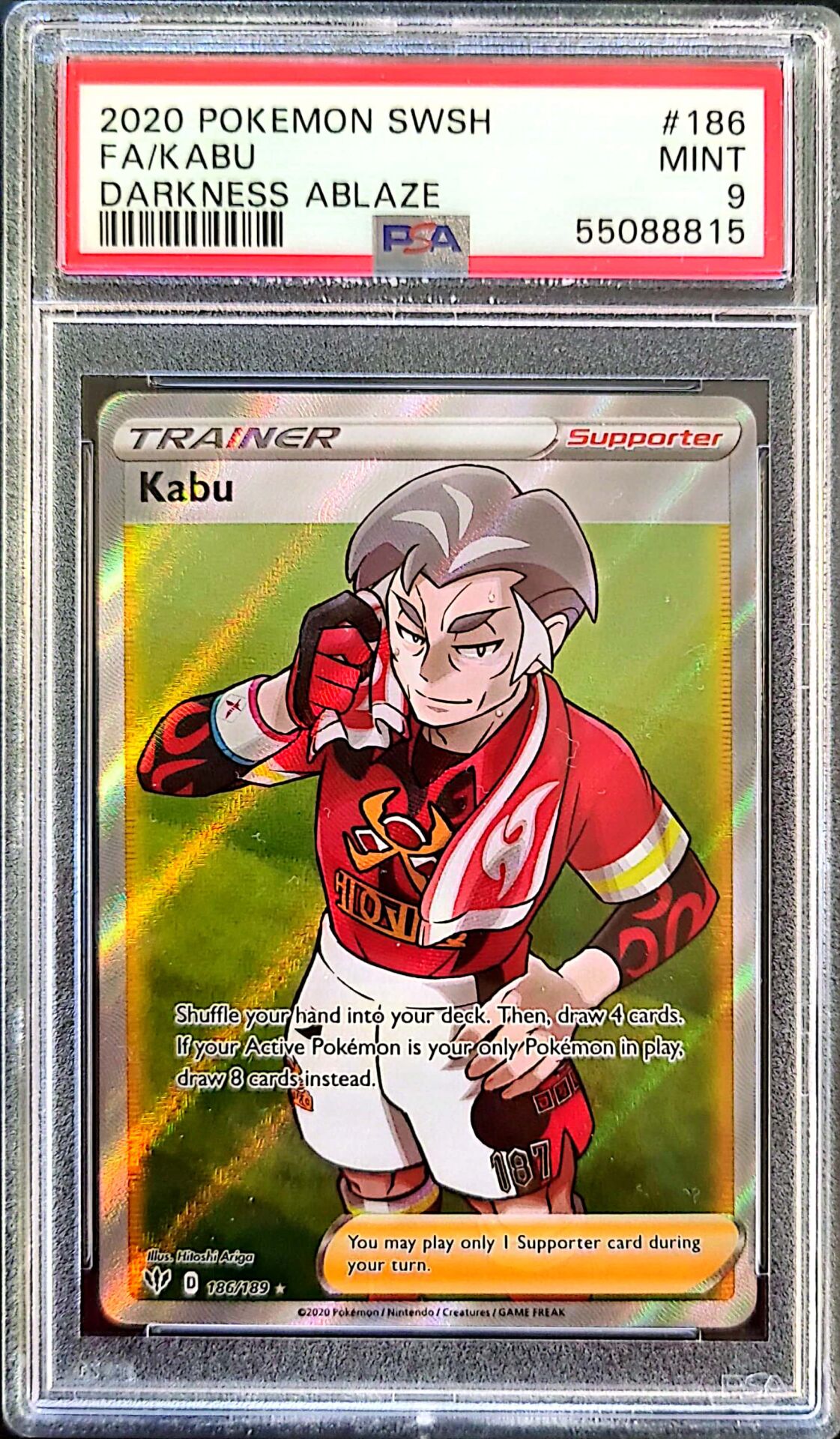 2020 Pokémon SWSH - Kabu FA (#186) - Darkness Ablaze - PSA 9 Mint