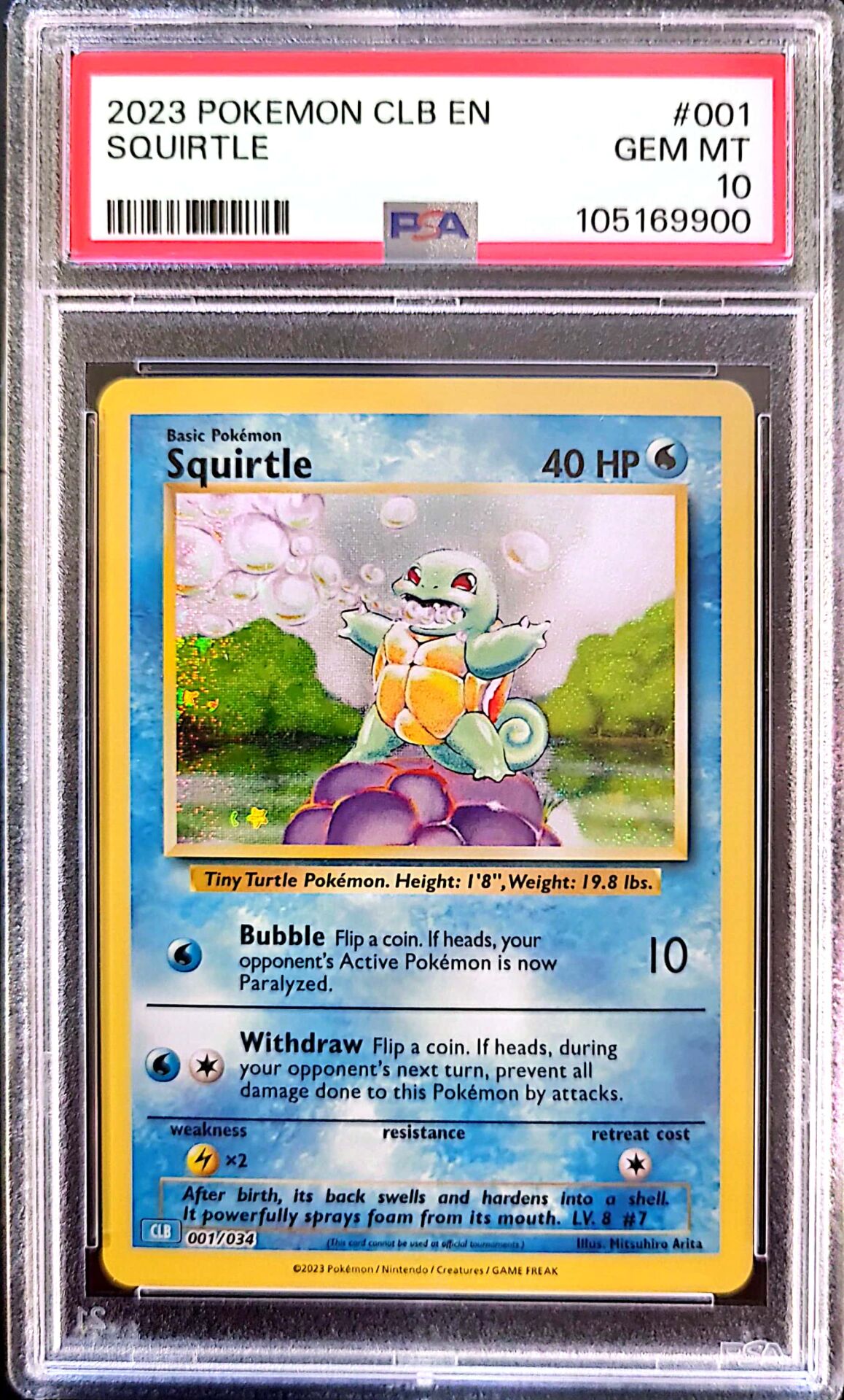 2023 Pokémon CLB EN - Squirtle (#001) - PSA 10 GEM MINT