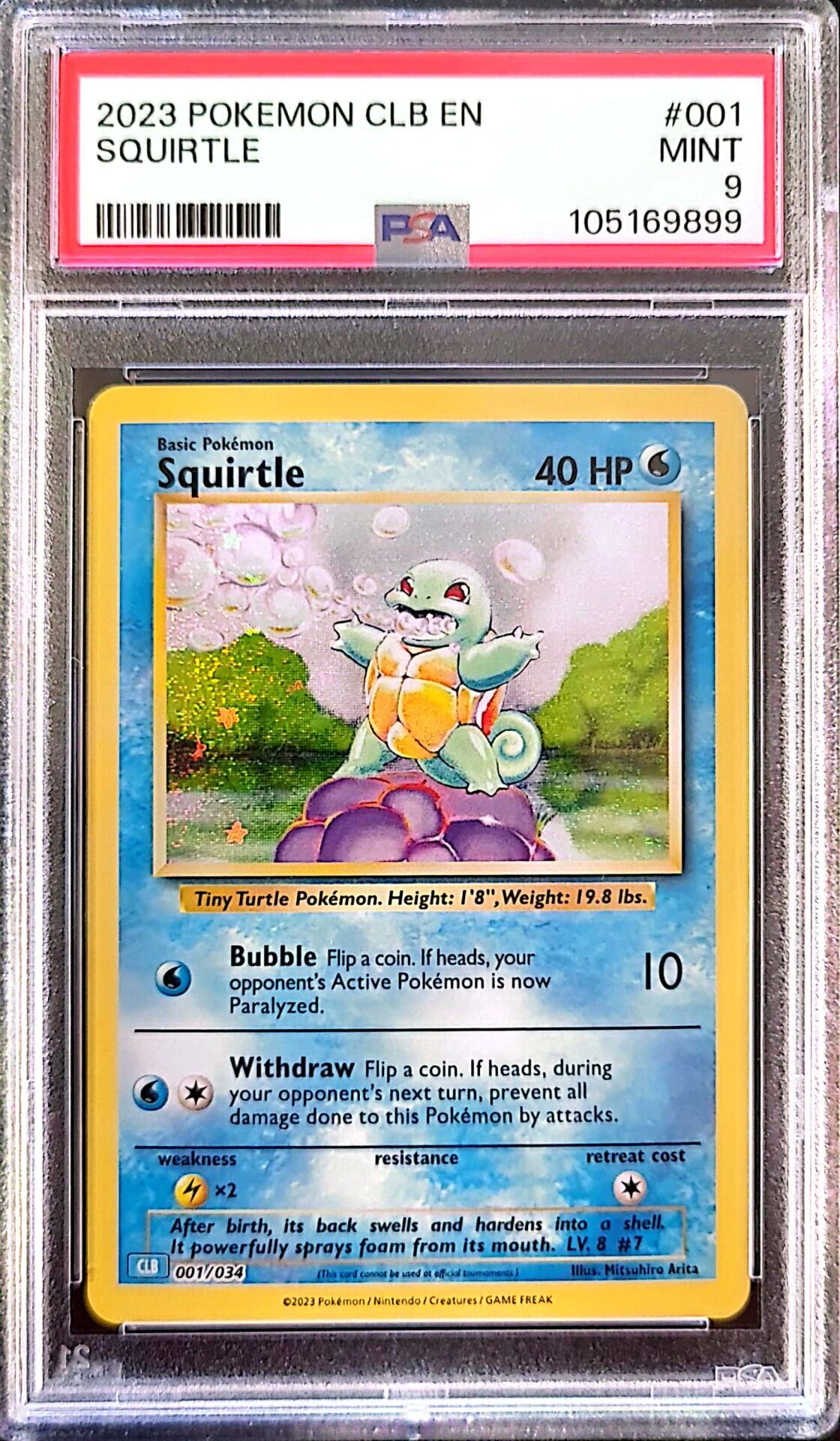 2023 Pokémon CLB EN - Squirtle (#001) - PSA 9 Mint