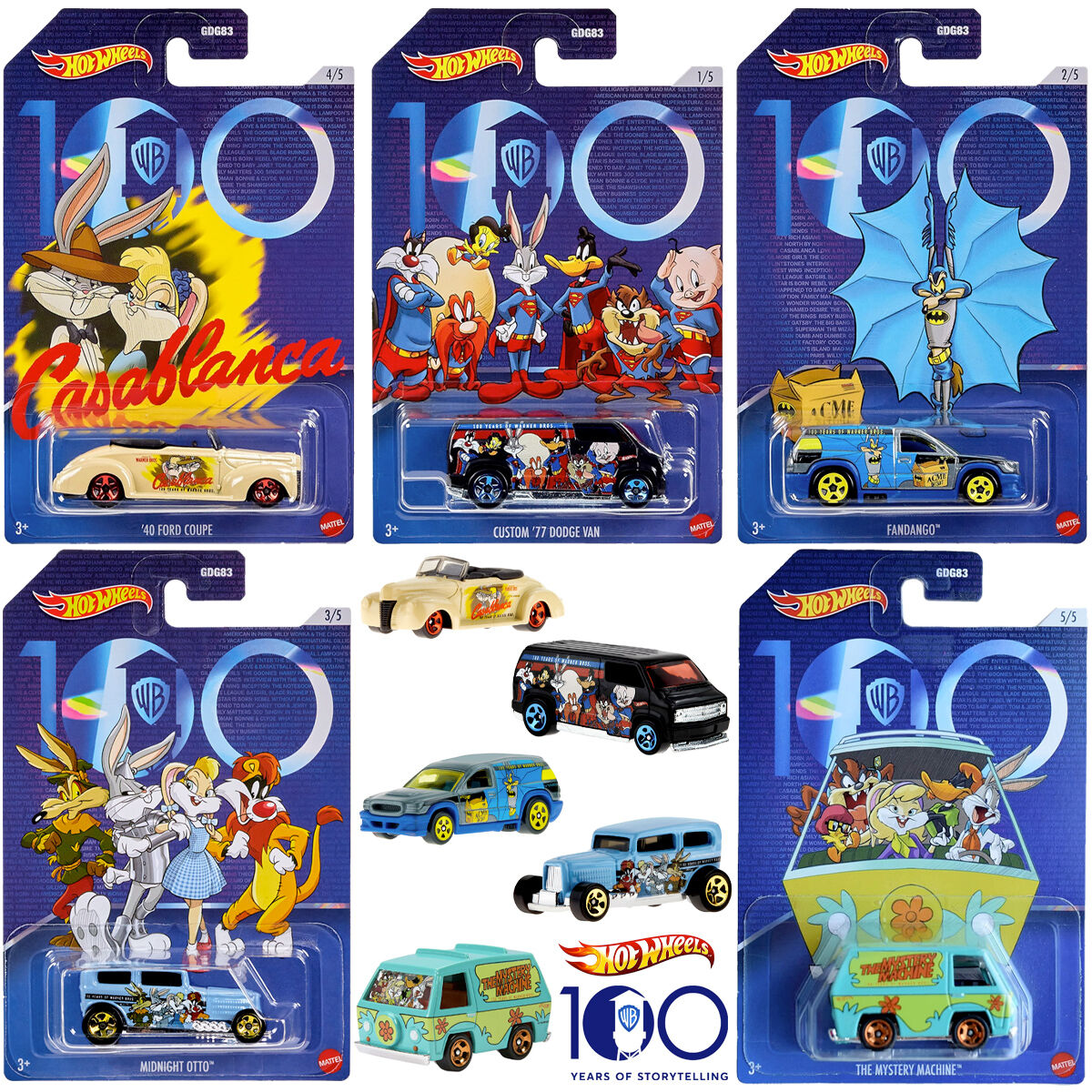 Hot Wheels Warner Bros. 100th Anniversary Serisi (2023) | 1:64 Ölçek | Uzun Kart